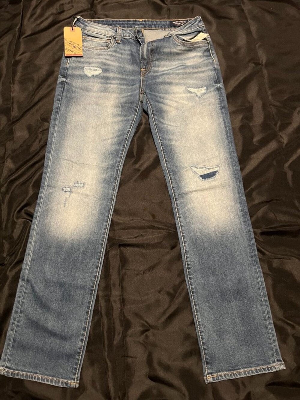 Buffalo David Bitton Straight Six Jeans 31x34 Distressed Medium Wash New w/ Tags
